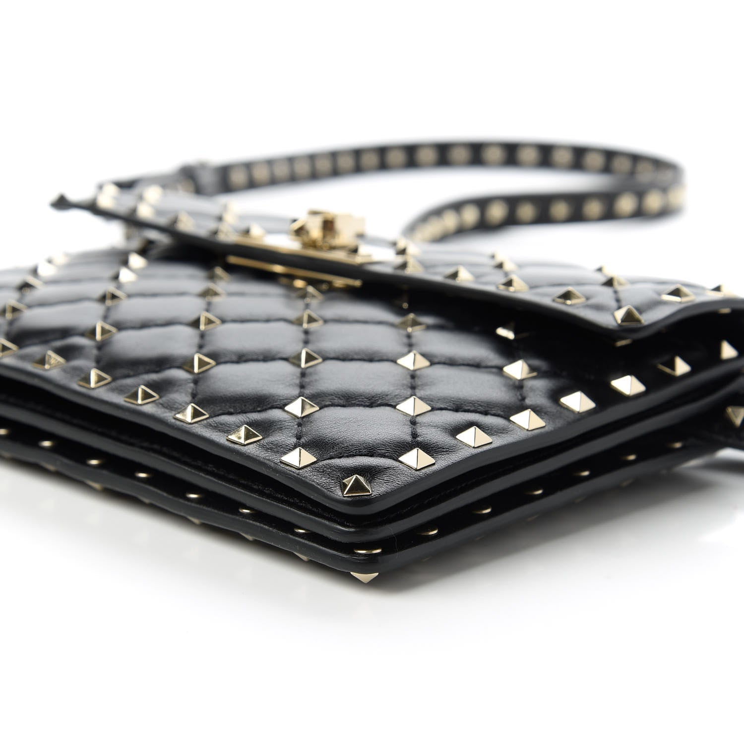 Valentino Garavani Lambskin Rockstud Spike Crossbody Bag Black 7 of 9