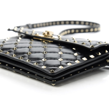 Valentino Garavani Lambskin Rockstud Spike Crossbody Bag Black 7 of 9