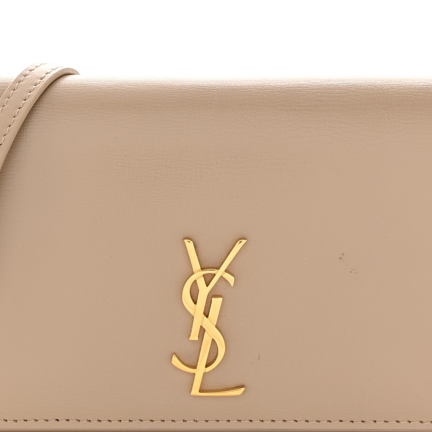 Smooth Calfskin Monogram Phone Holder Crossbody Dark Beige