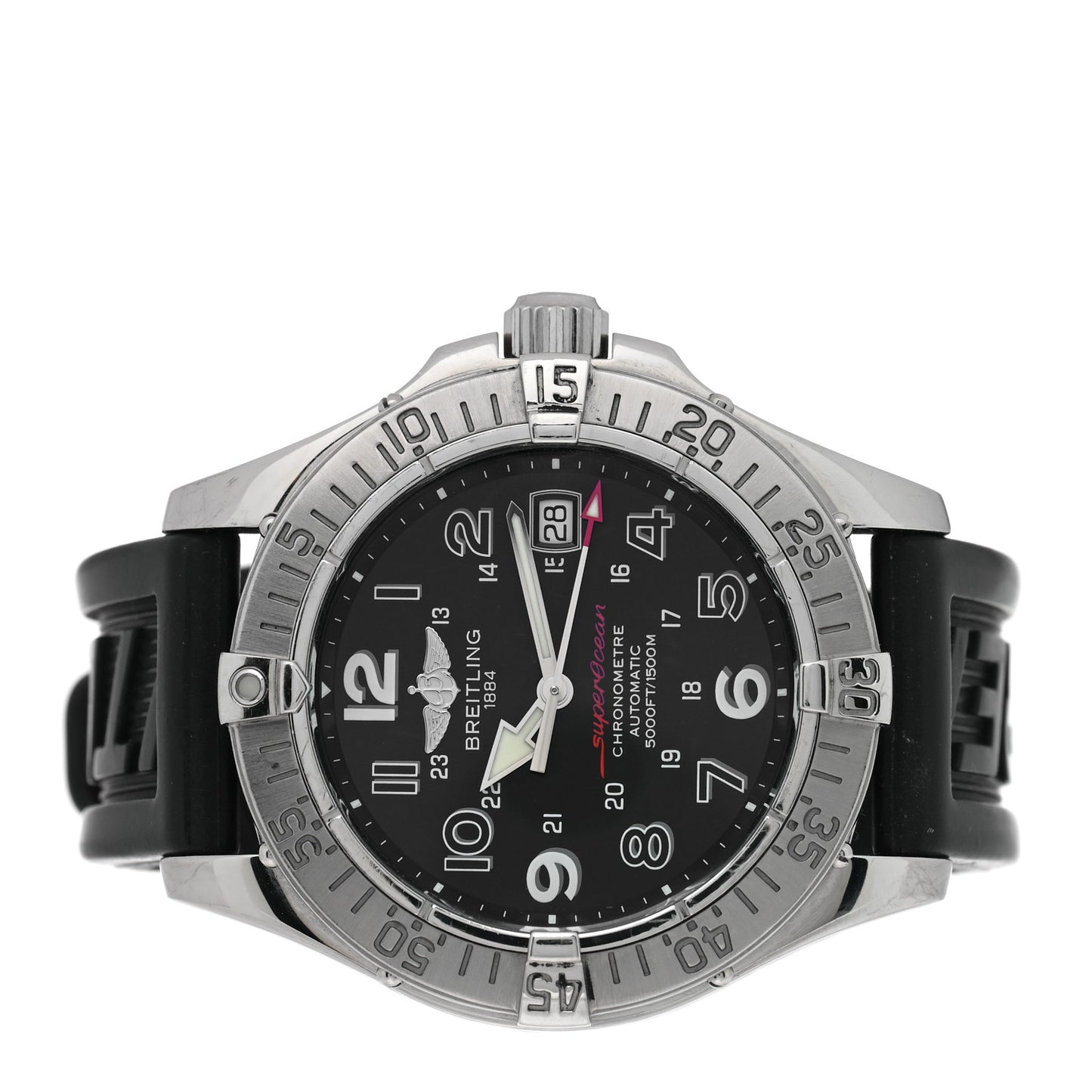 Stainless Steel Rubber 40mm Chronometre Super Ocean Automatic Watch Black A17360