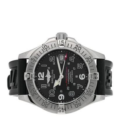 Breitling Stainless Steel Rubber 40mm Chronometre Super Ocean Automatic Watch Black A17360 2 of 4