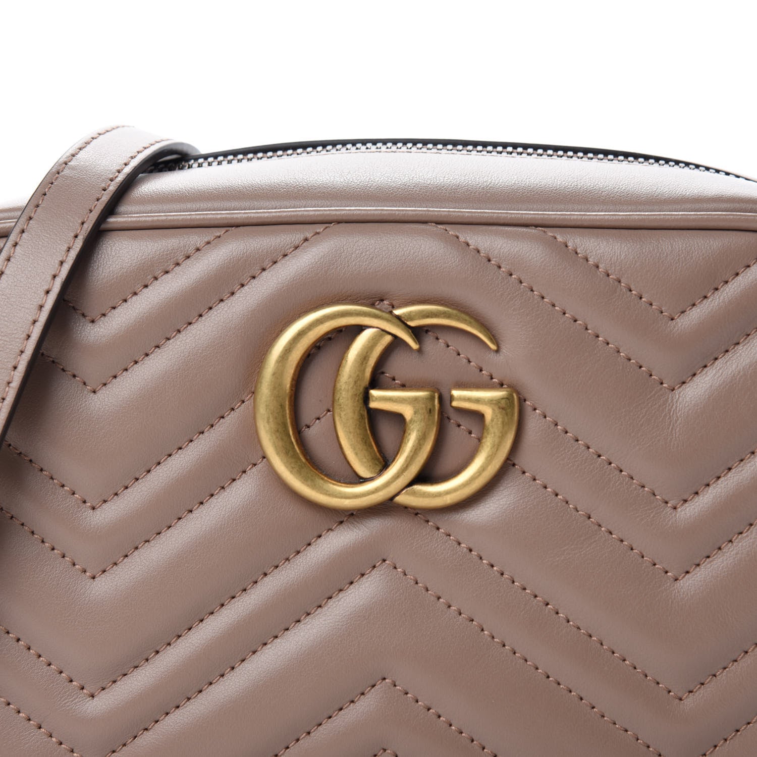 Gucci Calfskin Matelasse Small GG Marmont Chain Shoulder Bag Porcelain Rose 11 of 11