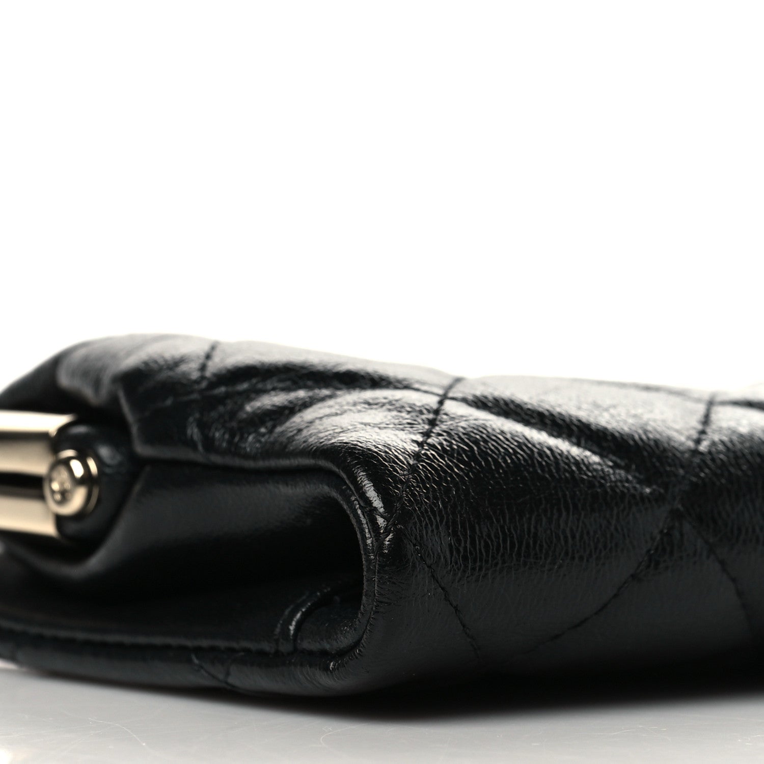 Chanel Lambskin Quilted Frame Clutch With Chain Black 8 of 10
