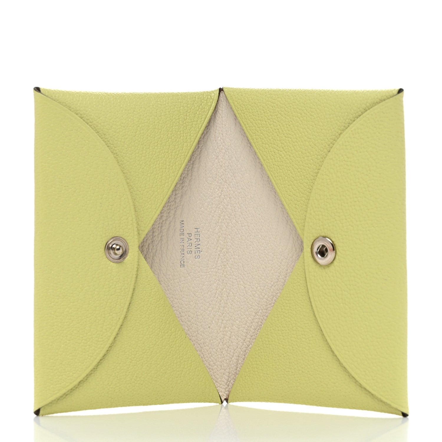 Hermes Chevre Mysore Verso Calvi Card Case Jaune Bourgeon Nata 5 of 8