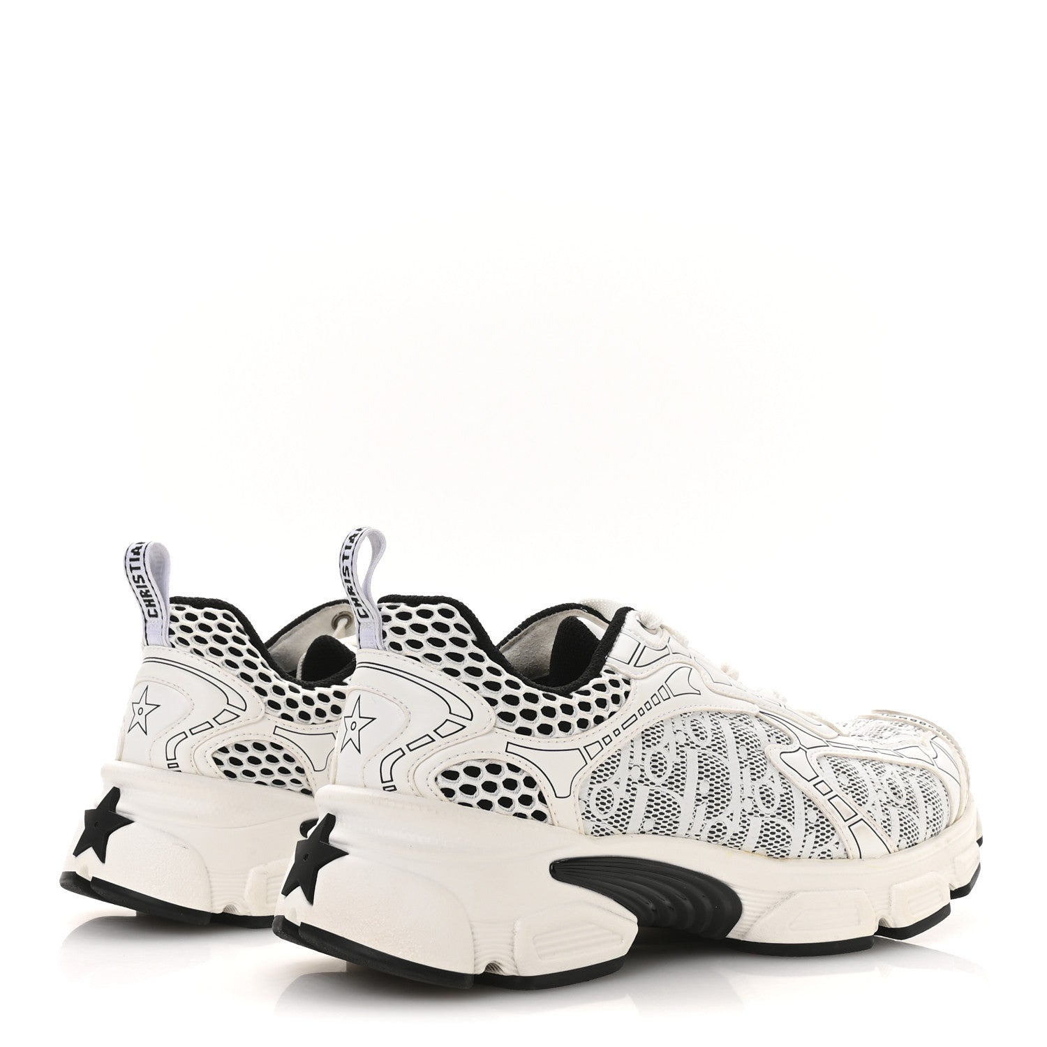 Christian Dior Technical Fabric Mesh Oblique Dior Vibe Sneakers  38 White Black 5 of 9