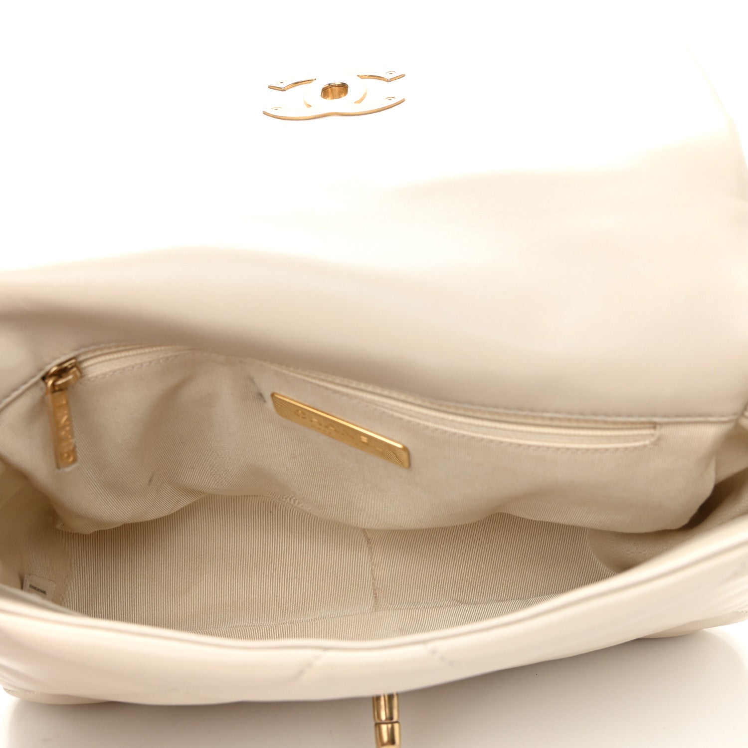 Chanel Lambskin Quilted Medium Chanel 19 Flap Light Beige 5 of 11