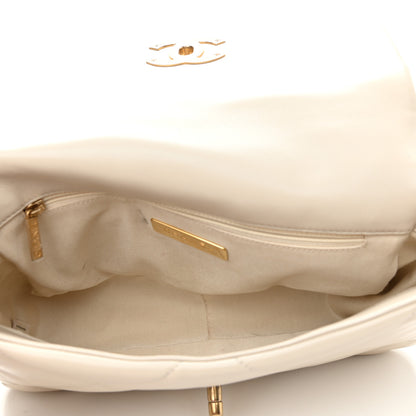 Chanel Lambskin Quilted Medium Chanel 19 Flap Light Beige 5 of 11