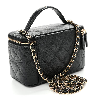 Chanel Caviar Quilted Trendy Handle Mini Vanity Black 3 of 11