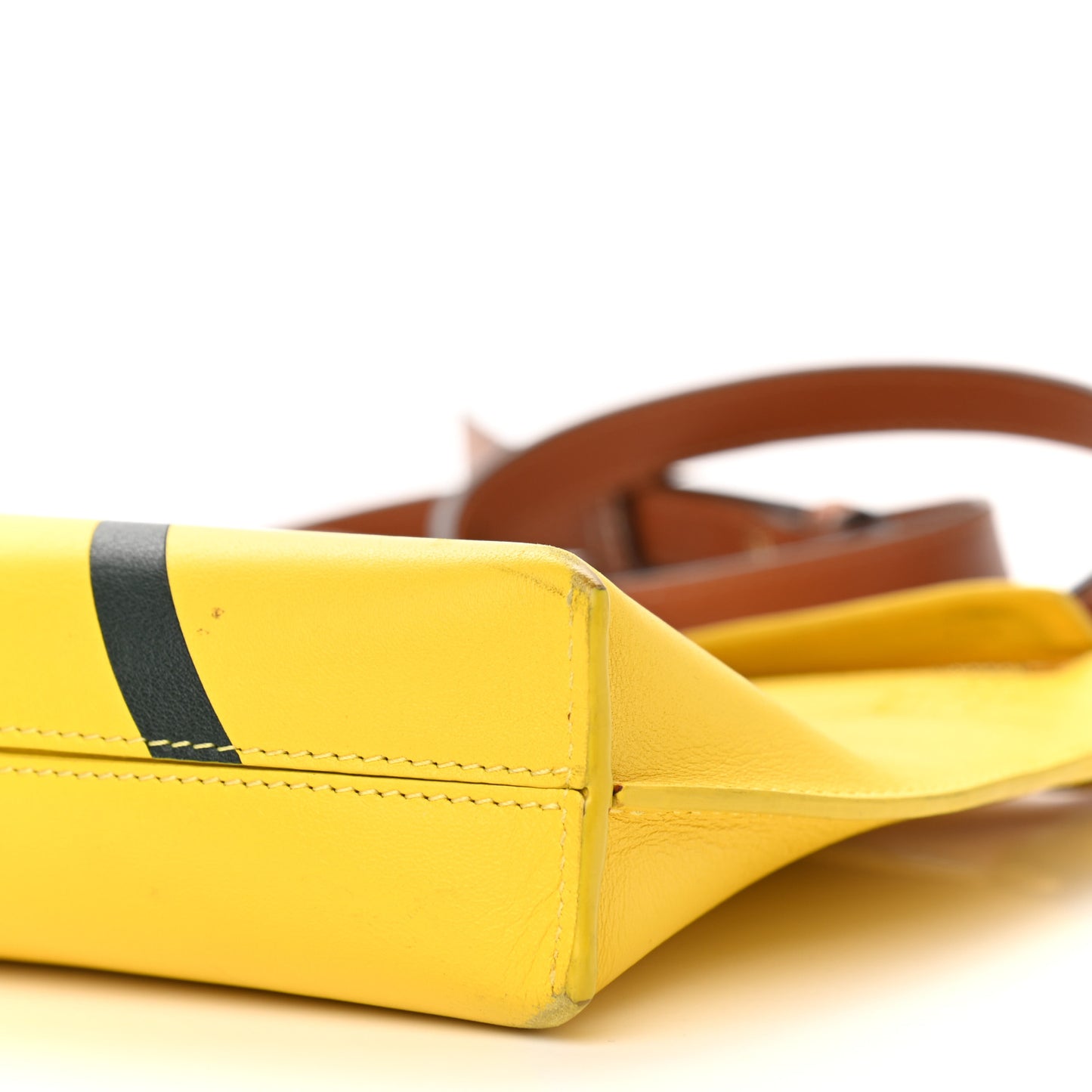Calfskin Poppy Print Crossbody Bag Yellow