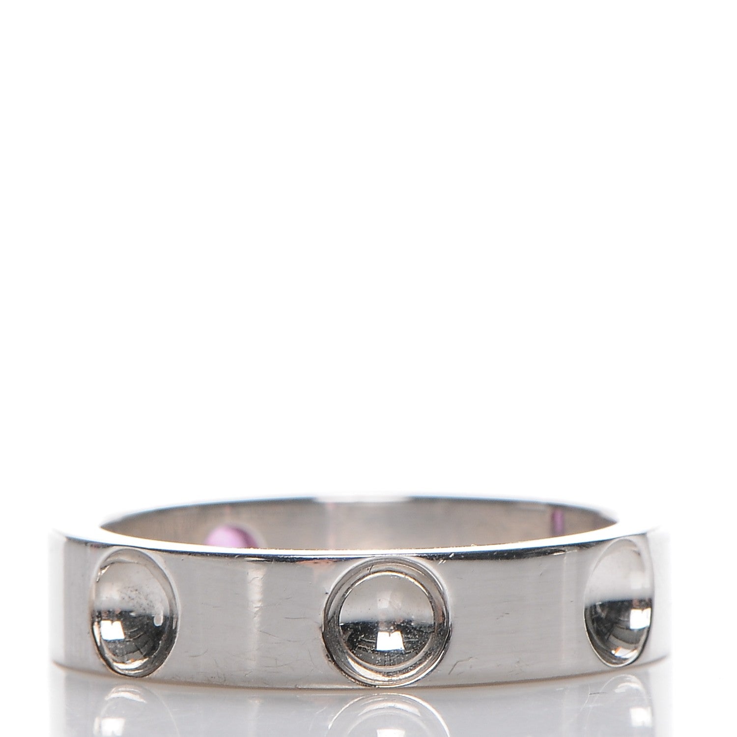 Louis Vuitton 18K White Gold Pink Safran Empreinte Ring 58 8.5 3 of 6