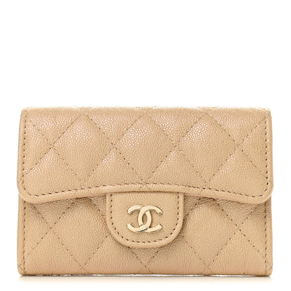 Chanel Iridescent Caviar Quilted Flap Card Holder Beige 1 of 9