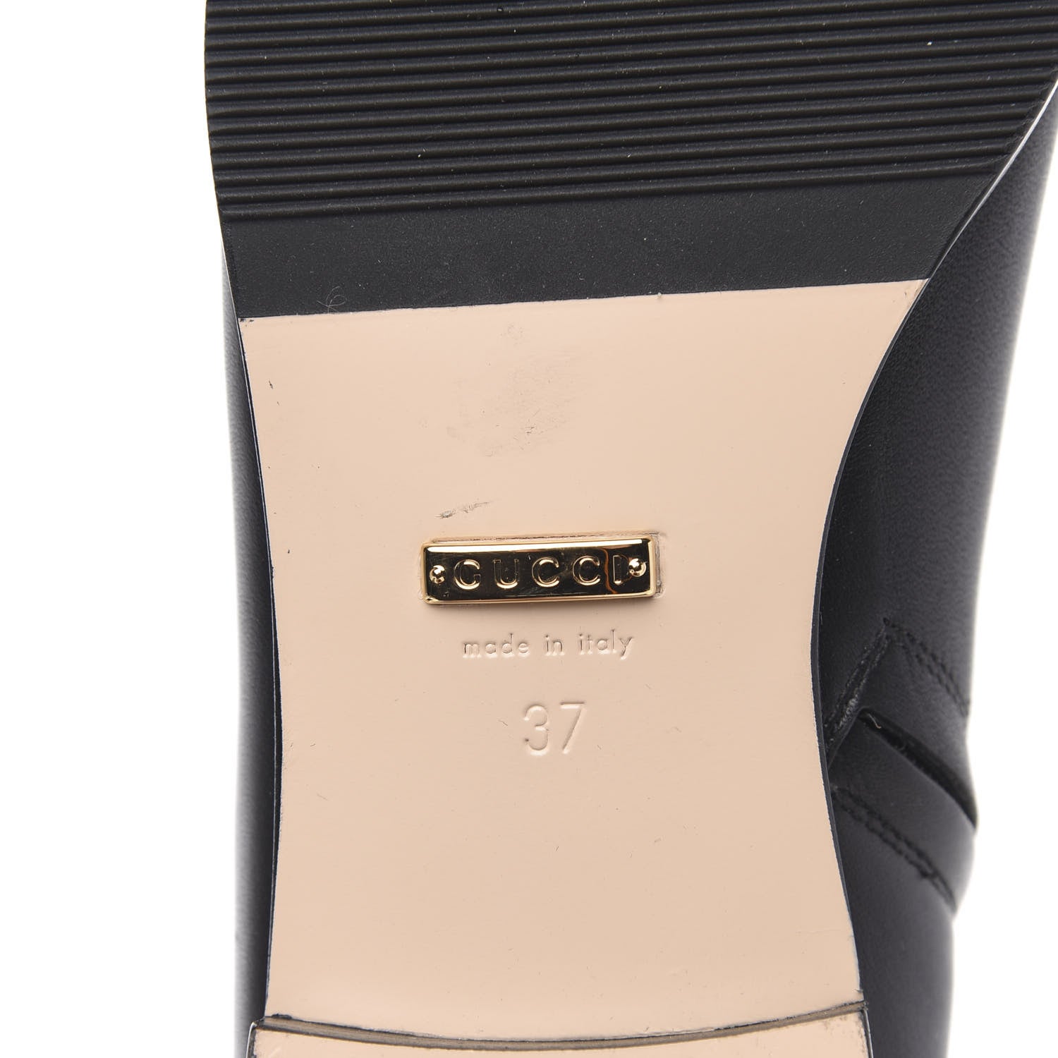 Gucci Calfskin Tiger Head Tall Boots 37 Black 6 of 11