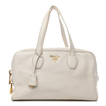 Prada Vitello Daino Bowler Talco 1 of 7