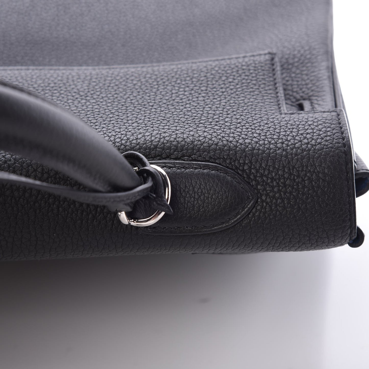 Togo Verso Kelly Retourne 35 Black Bleu Agate