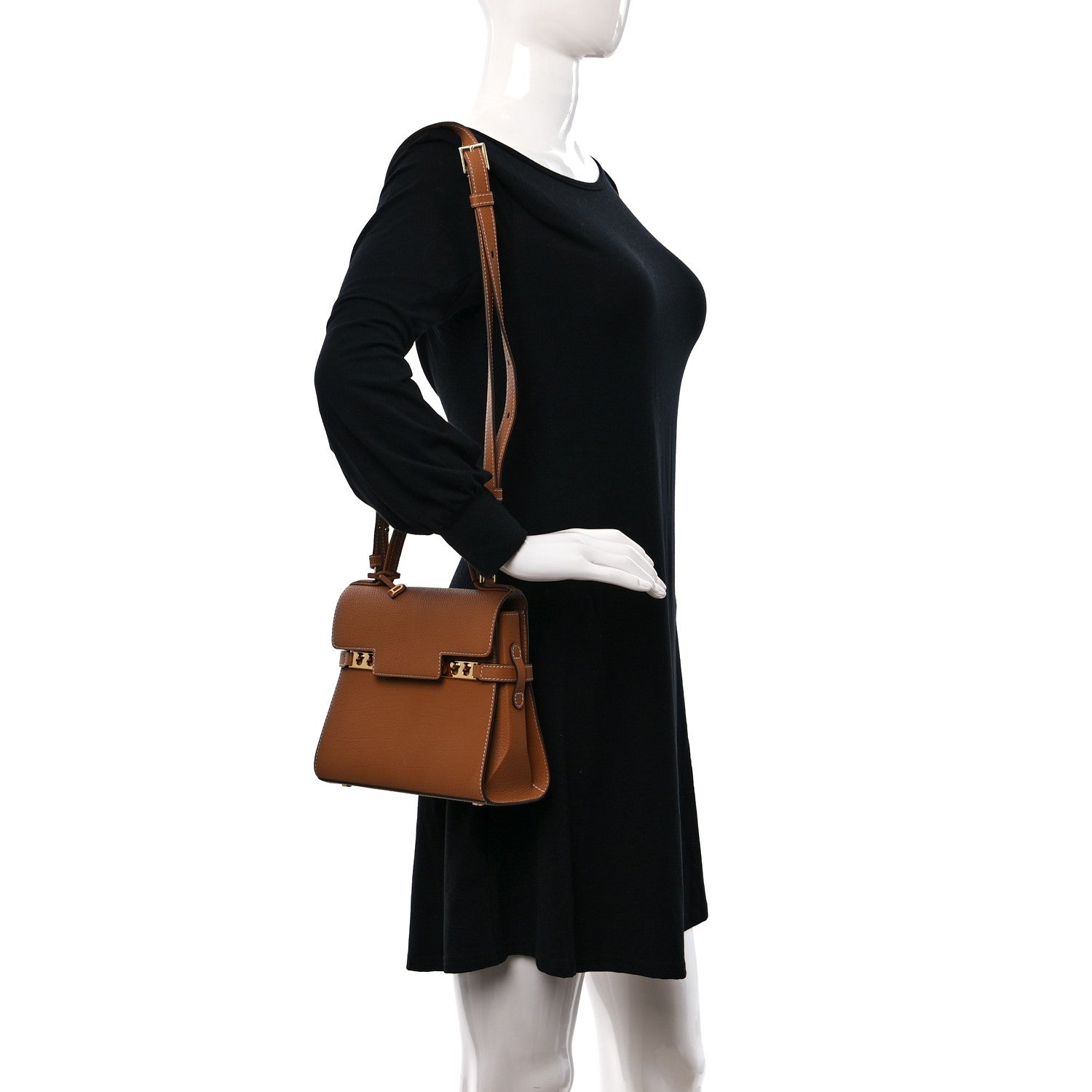 Delvaux Crispy Calfskin Mini Tempete Satchel Vegetal 2 of 9