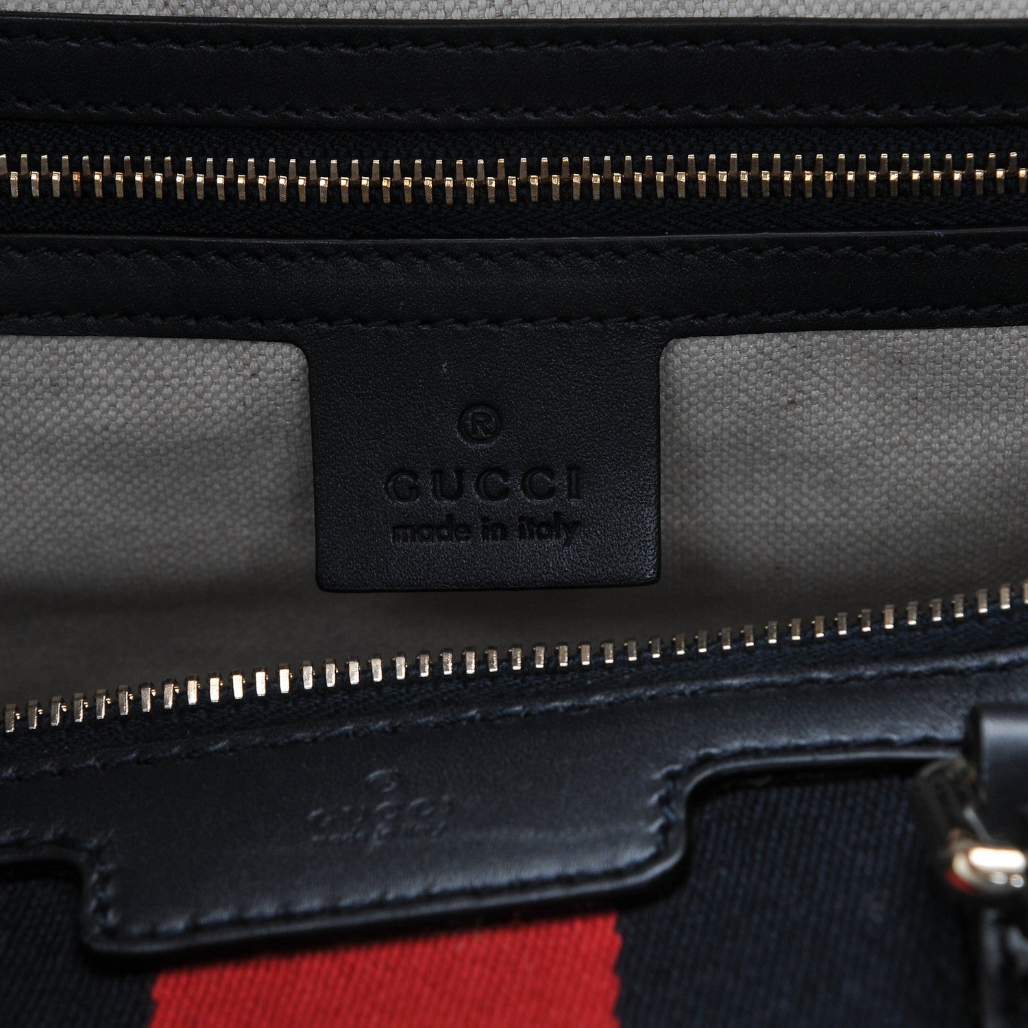 Gucci Monogram Selleria Calfskin Vintage Web Medium Boston Beige Blue 6 of 6