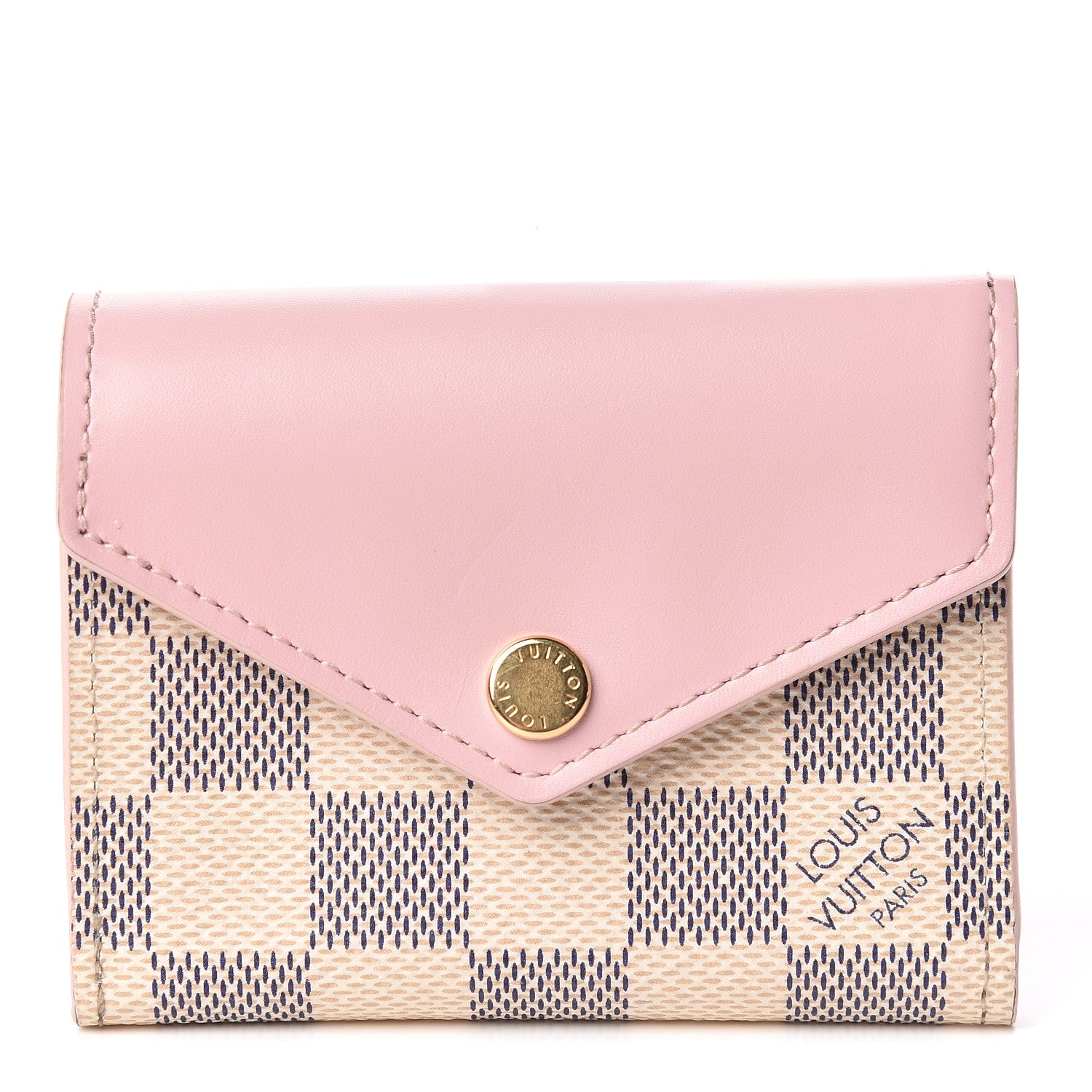 Louis Vuitton Damier Azur Zoe Wallet Rose Ballerine 1 of 8