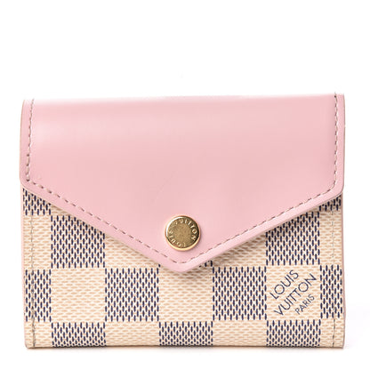 Louis Vuitton Damier Azur Zoe Wallet Rose Ballerine 1 of 8