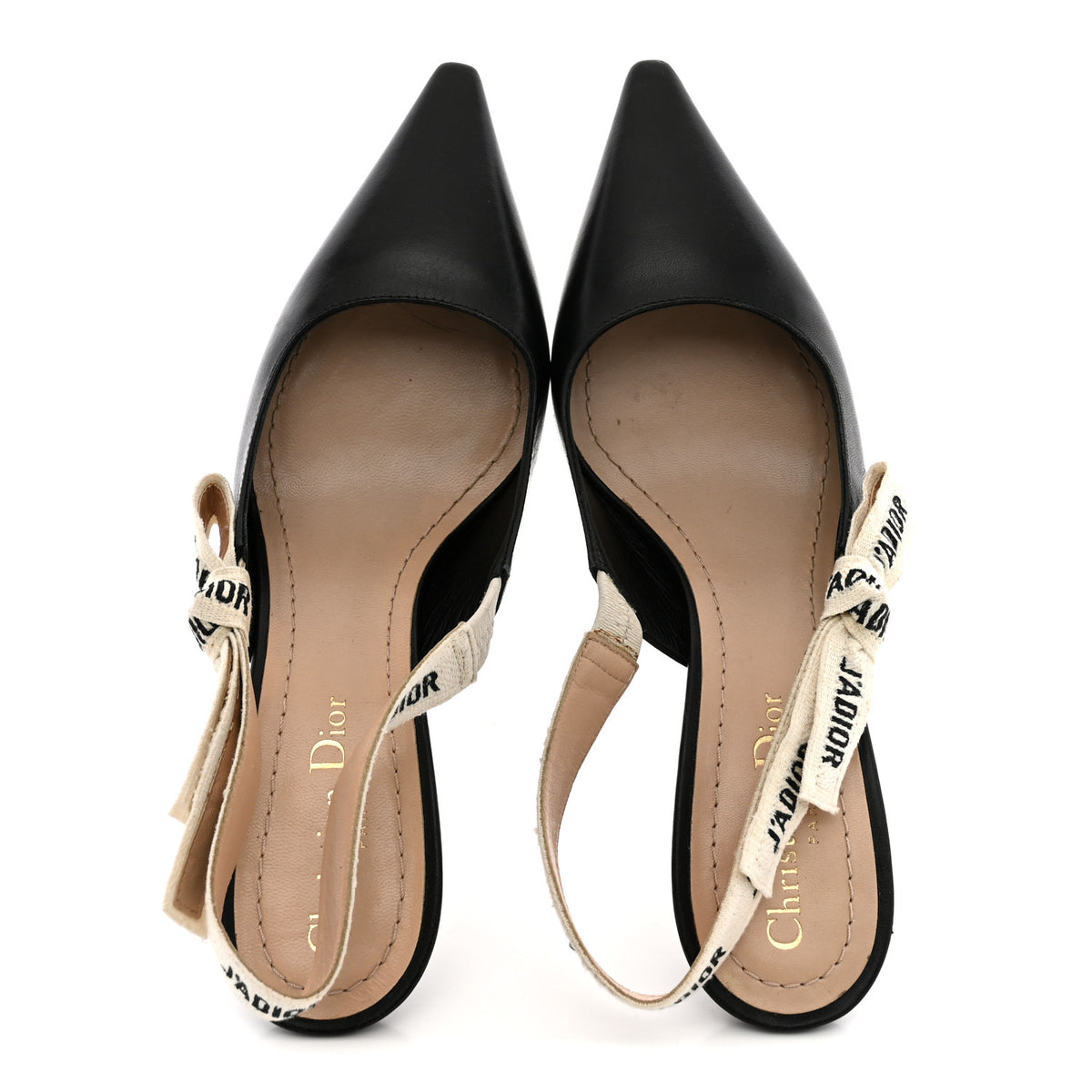 Lambskin Ribbon J'Adior Slingback 65mm Pumps 37.5 Black