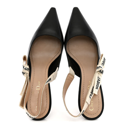 Christian Dior Lambskin Ribbon J'Adior Slingback 65mm Pumps 37.5 Black 2 of 15