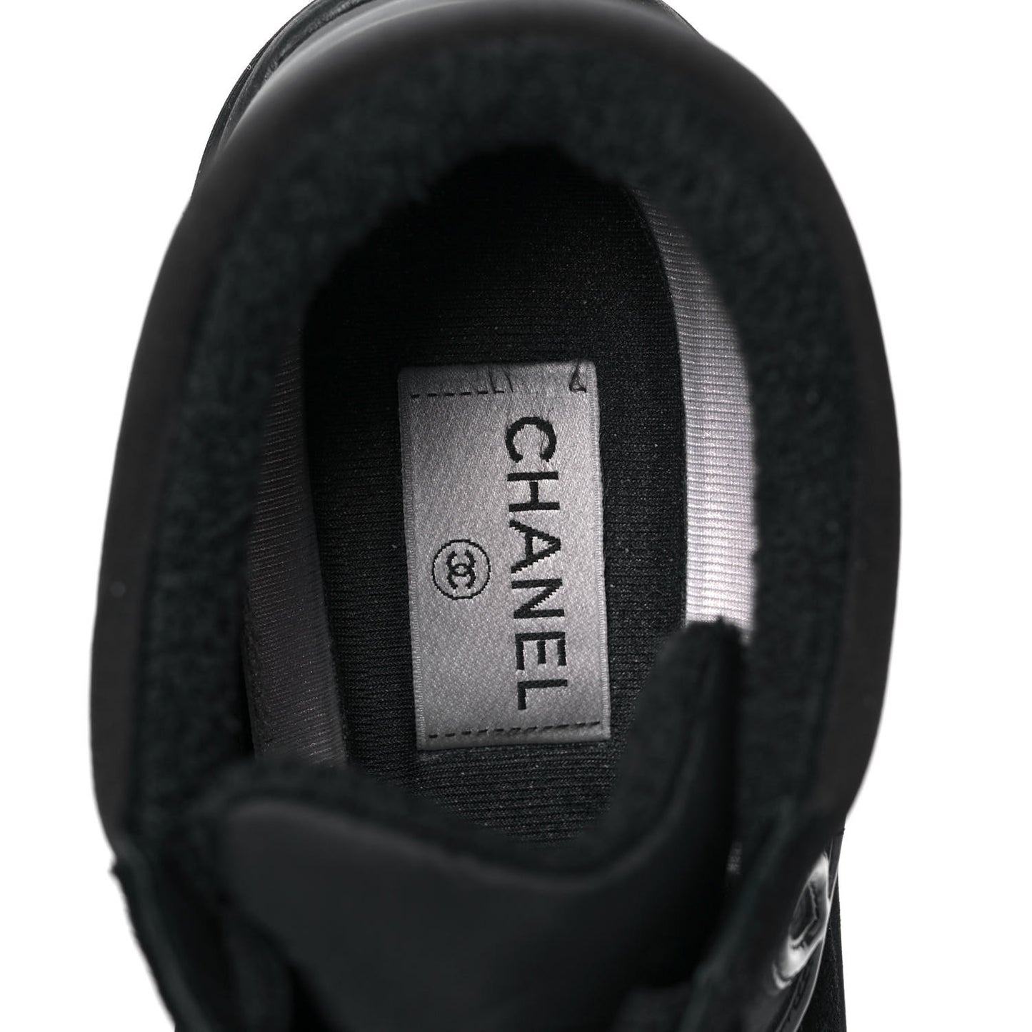 Fabric Calfskin Suede CC Sneakers 39 Black