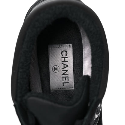 Chanel Fabric Calfskin Suede CC Sneakers 39 Black 7 of 9