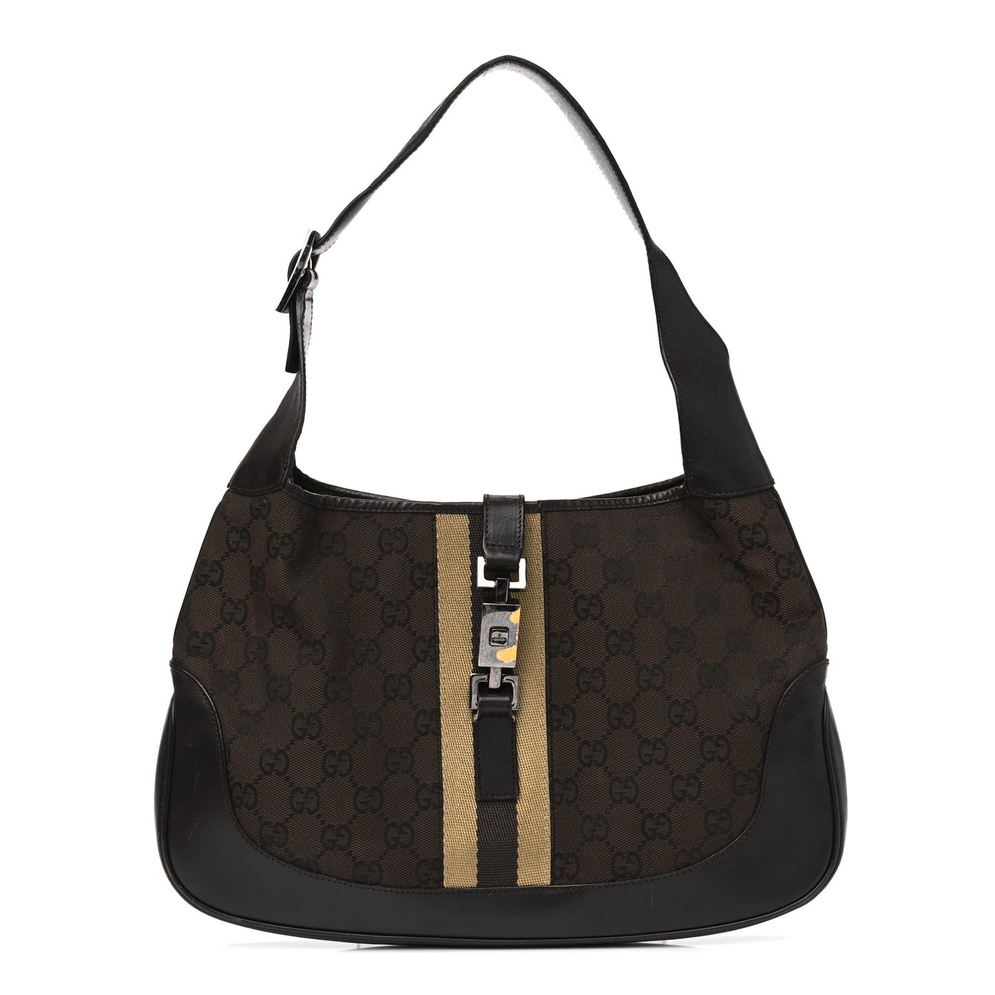 Monogram Web Small Jackie O Hobo Dark Brown