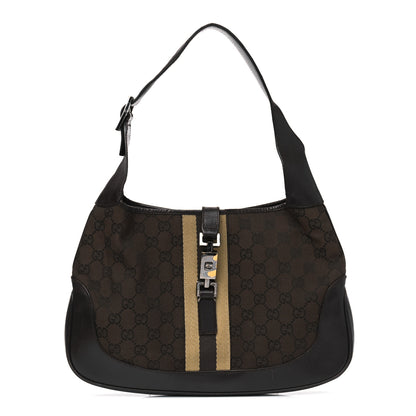 Gucci Monogram Web Small Jackie O Hobo Dark Brown 1 of 18