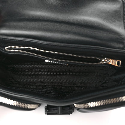 Prada Nappa Double Pocket Buckle Shoulder Bag Black 5 of 8