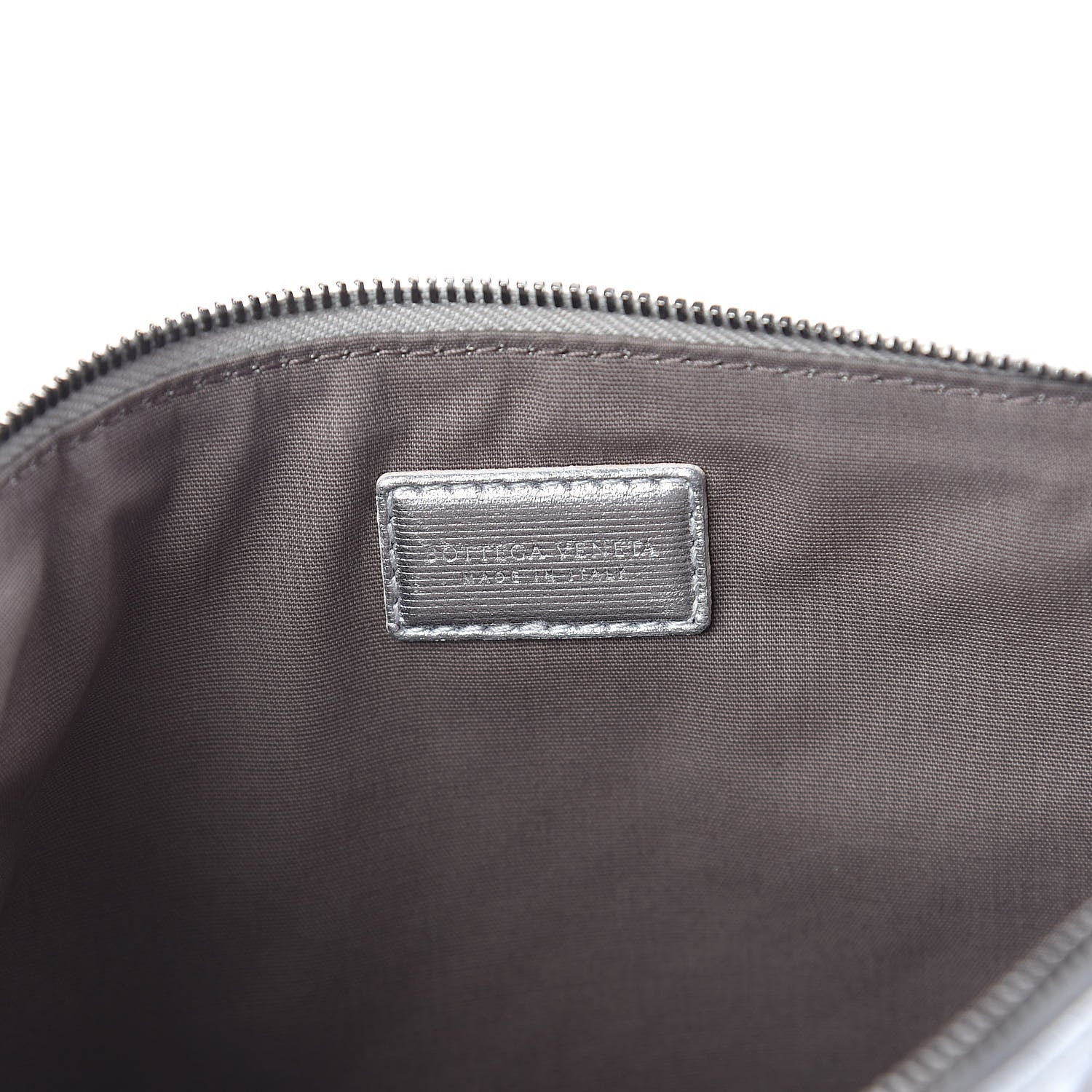 Bottega Veneta Metallic Grosgrain Intrecciato Biletto Silver 8 of 8