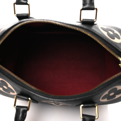 Louis Vuitton Empreinte Monogram Giant Speedy Bandouliere 25 Black Beige 5 of 12