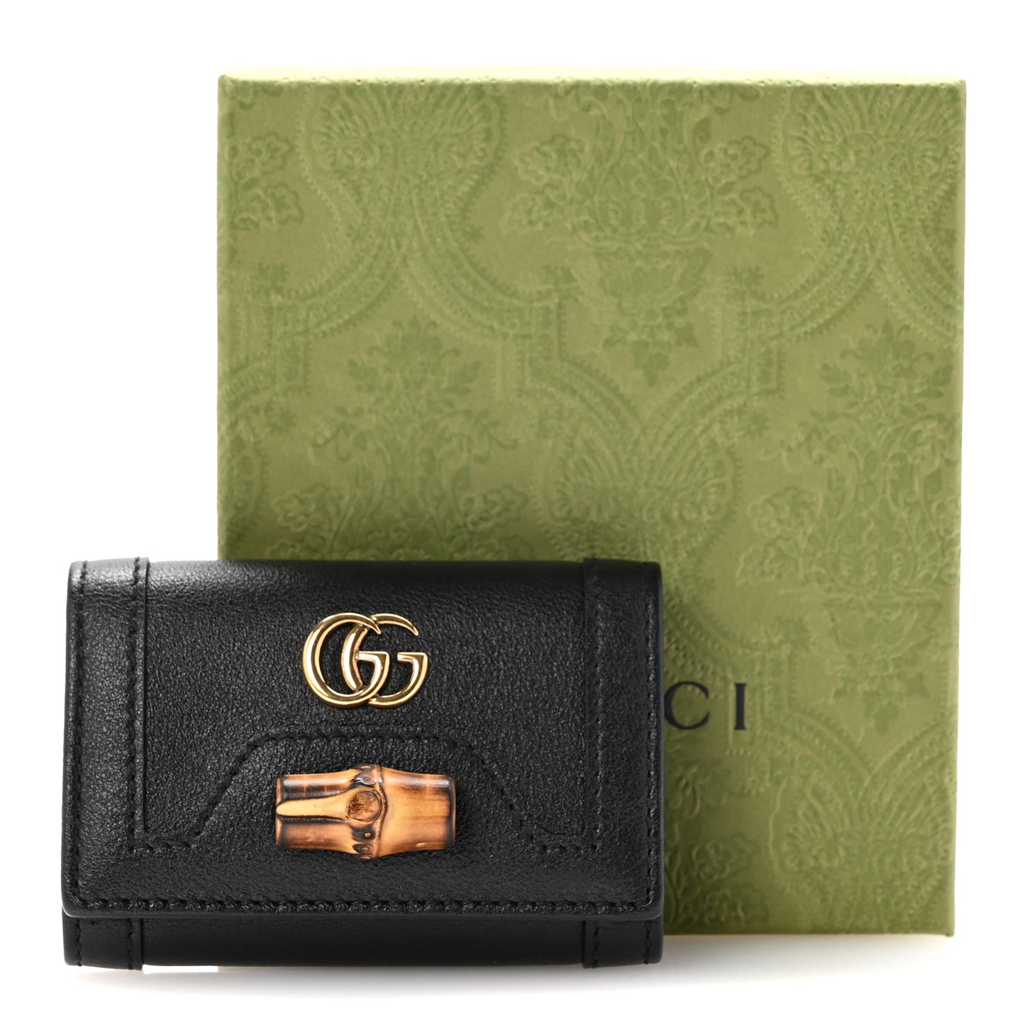 Wonka Grain Calfskin Diana 6 Key Holder Case Black