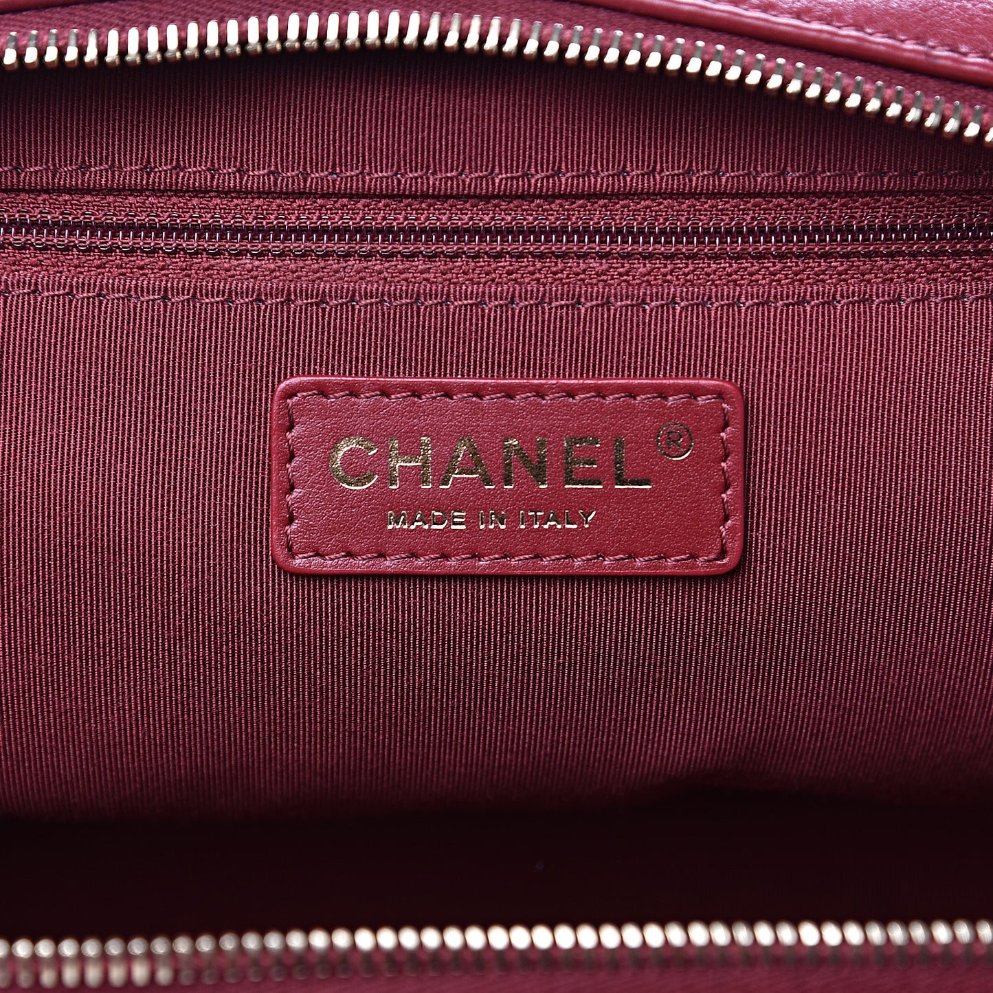 Calfskin Quilted CC Medium Vanity Case Dark Red