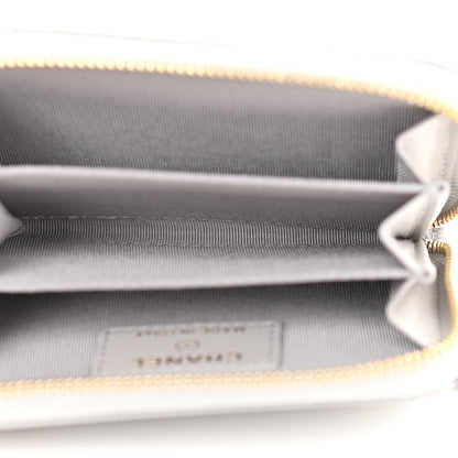 Chanel Caviar Quilted Zip Coin Purse Grey 5 of 8