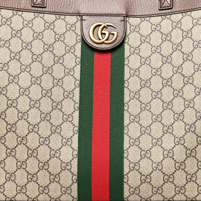 Gucci GG Supreme Monogram Web Ophidia Tote Brown 11 of 15
