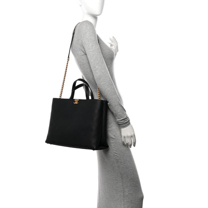 Chanel Caviar Stitched Large Shopping Tote Bag Black 2 of 10