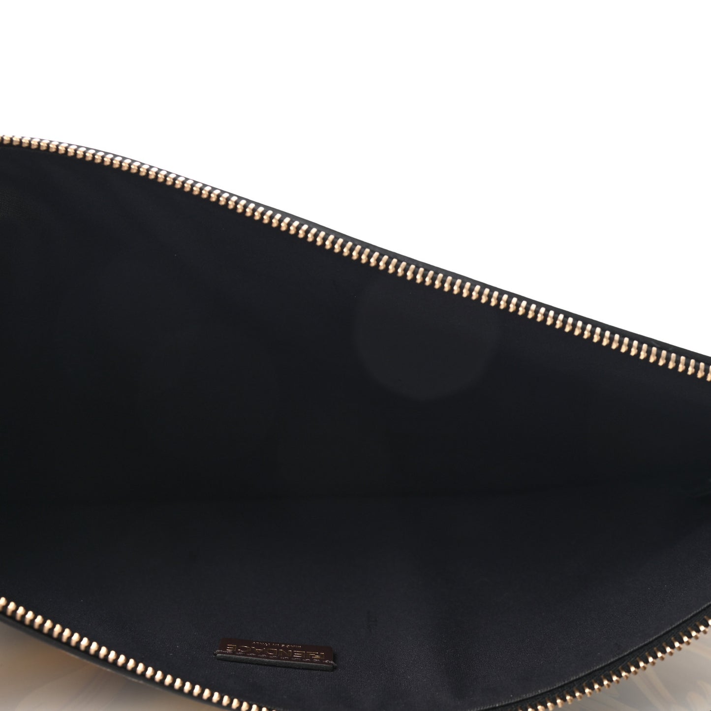 X VERSACE Vitello Grace Catalan Mirror Fendace FF Baroque Logo Large Flat Pouch Tobacco Gold