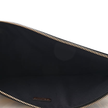 Fendi X VERSACE Vitello Grace Catalan Mirror Fendace FF Baroque Logo Large Flat Pouch Tobacco Gold 5 of 6