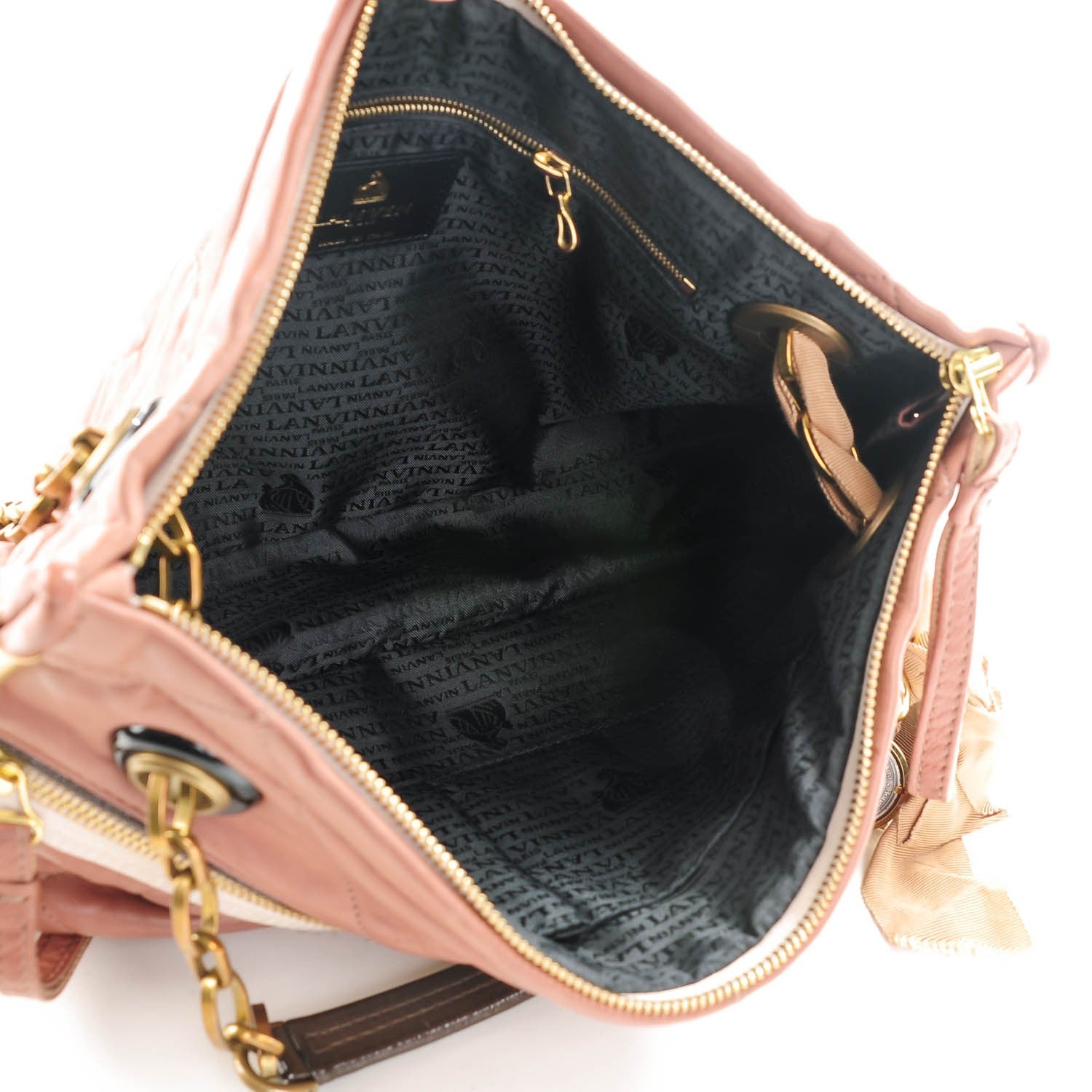 Lanvin Lambskin Quilted Medium Amalia Shoulder Bag Rose 5 of 6