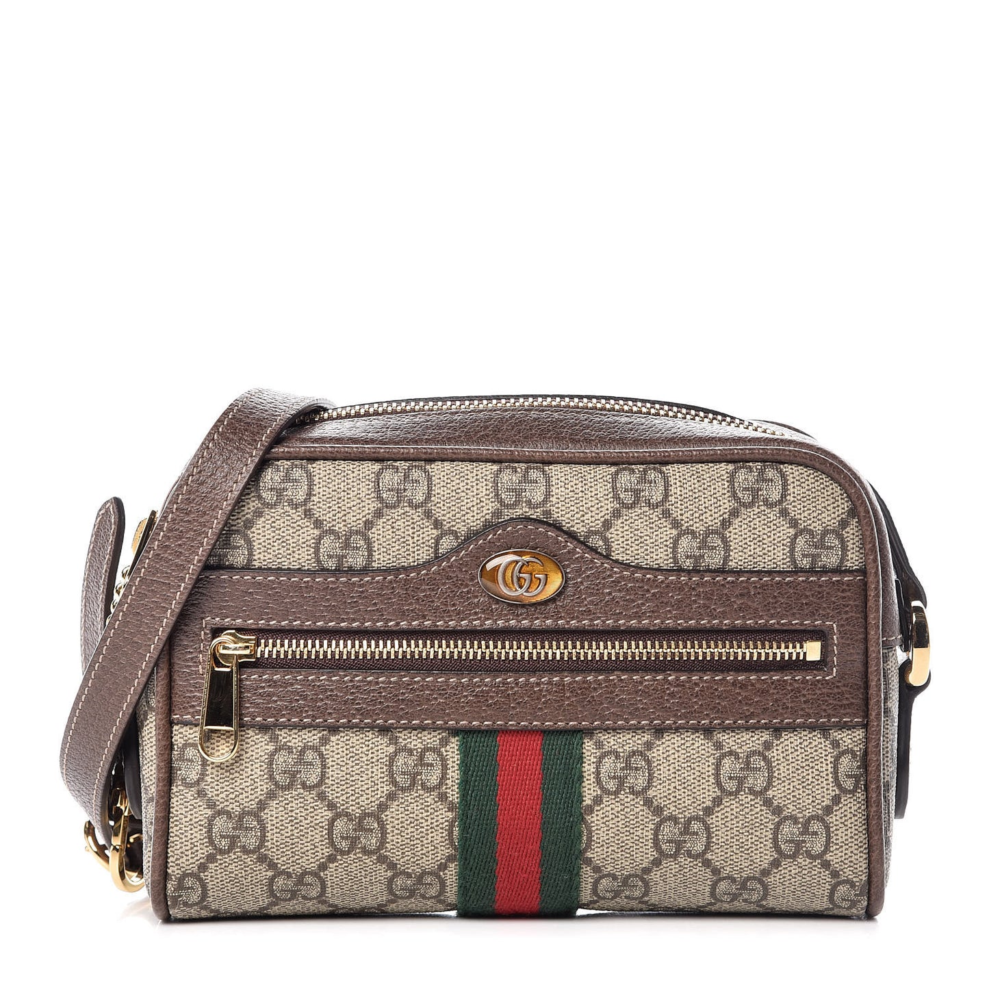 GG Supreme Monogram Web Mini Ophidia Shoulder Bag Brown