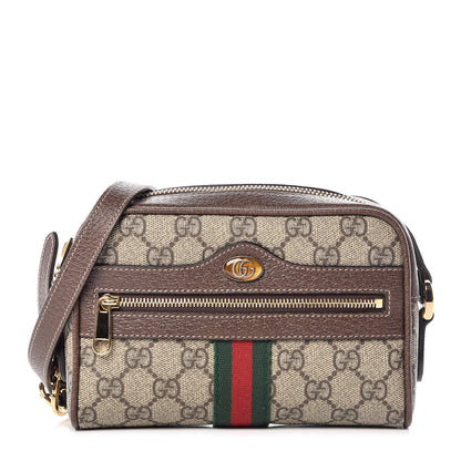 Gucci GG Supreme Monogram Web Mini Ophidia Shoulder Bag Brown 1 of 10