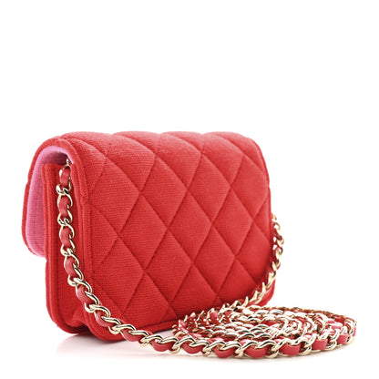 Chanel Jersey Quilted Micro Mini Flap Red 3 of 11