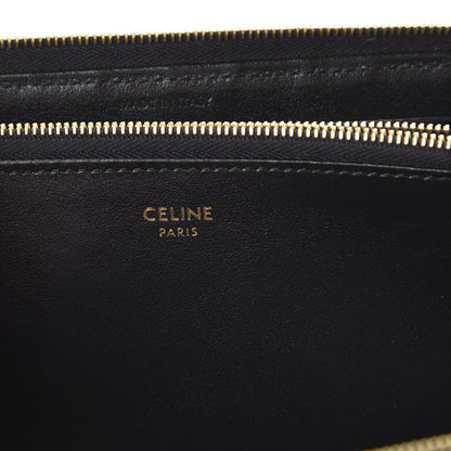 Celine Lambskin Quilted Large C Charm Zip Around Wallet Black 6 of 6