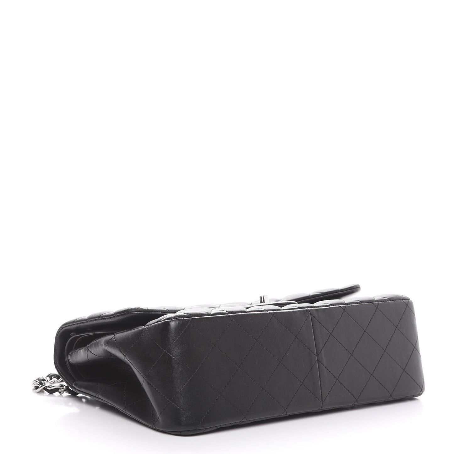 Lambskin Quilted Jumbo Double Flap Black