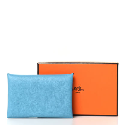 Hermes Madame Calfskin Calvi Card Case Blue Du Nord 8 of 8