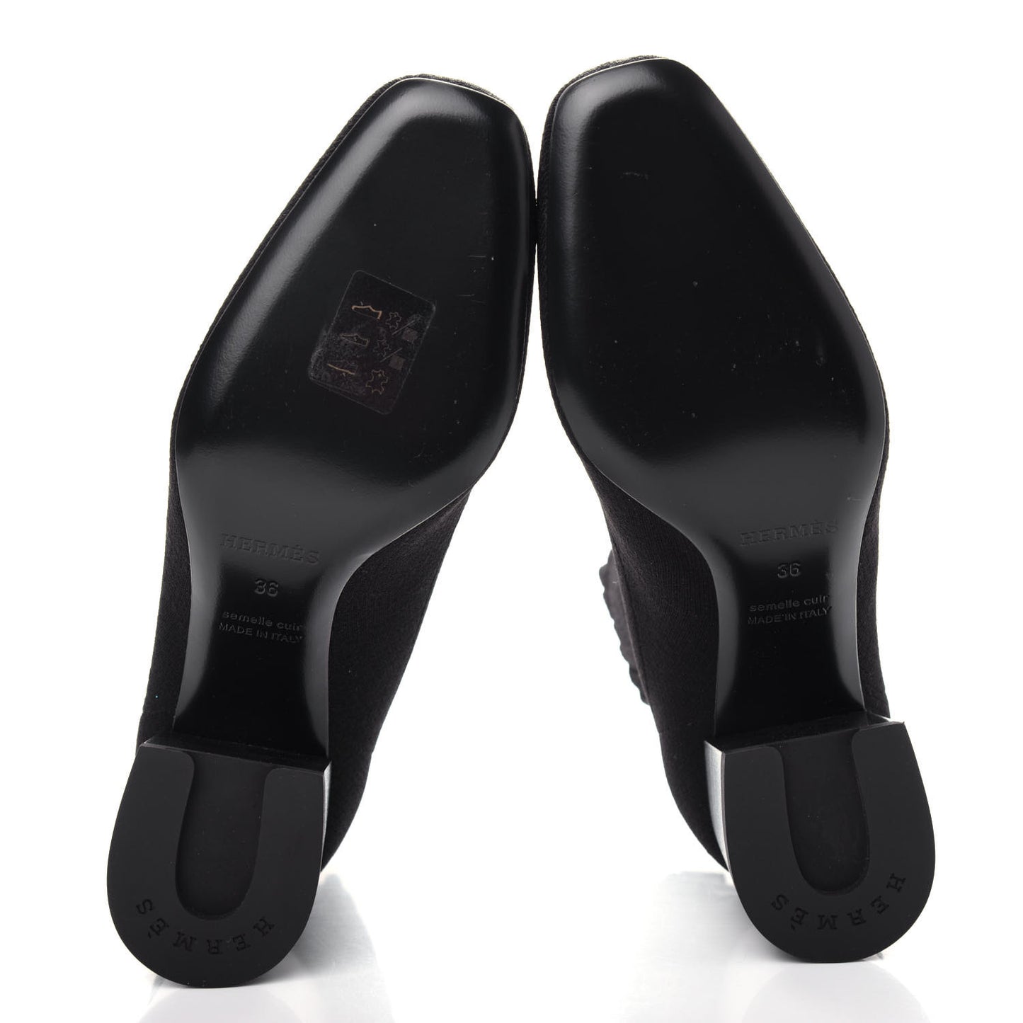 Knit Calfskin Volver Ankle Boots 36 Black