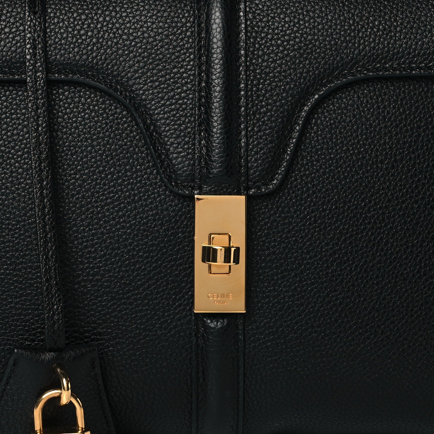 Celine Grained Calfskin Small 16 Top Handle Bag Black 8 of 10