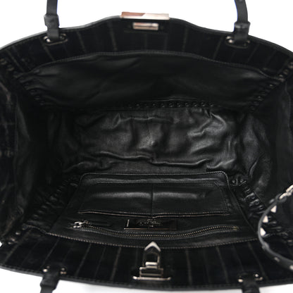 Valentino Garavani Eel Skin Medium Rockstud Tote Black 4 of 10