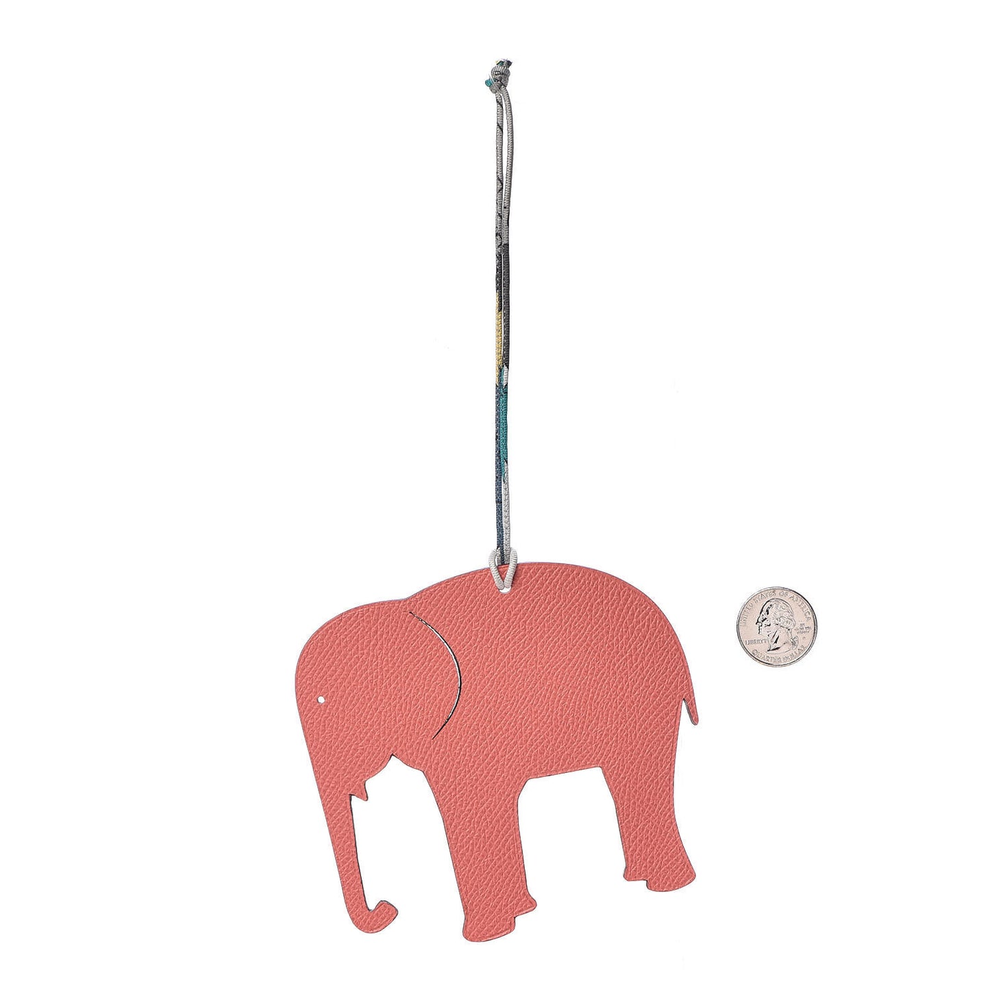 Epsom Togo Petit H Elephant Bag Charm Rose Jaipur Gris Tourterelle