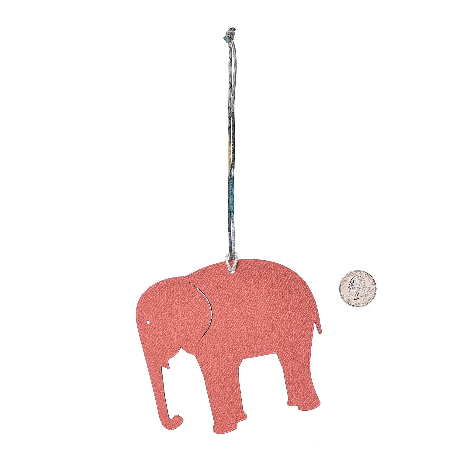 Hermes Epsom Togo Petit H Elephant Bag Charm Rose Jaipur Gris Tourterelle 2 of 4